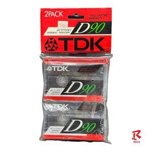 🎵TDK D90 Audio Cassettes 90 Min 2‎ pack Blank Sealed IECI/Type I🎵